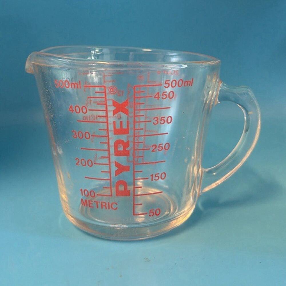 PYREX 2-Cup Glass Liquid Measuring Cup Clear w/ Red Markings Handle Spout